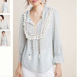 NWT Anthropologie Sawyer Peasant Top
